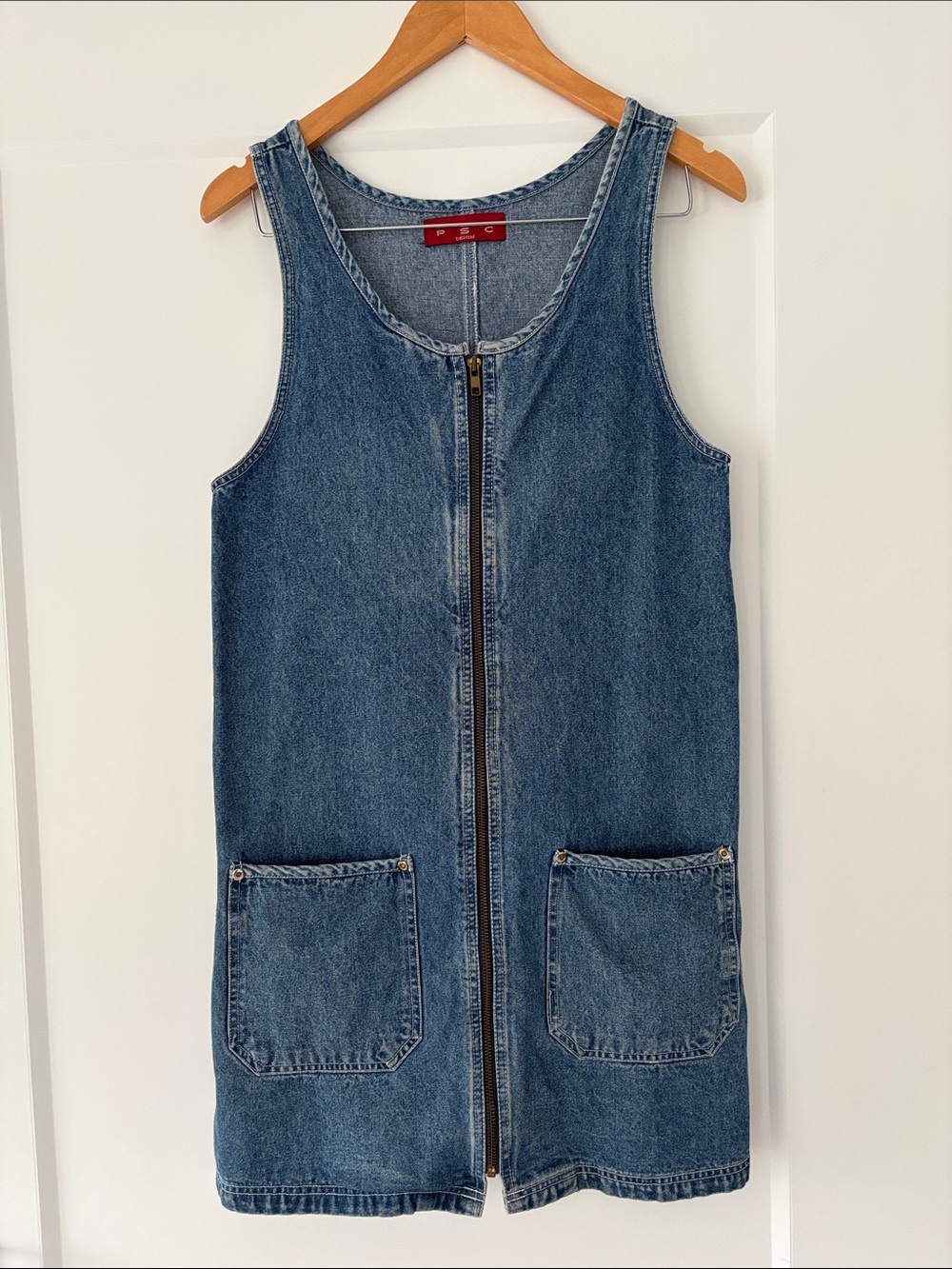 Vintage 90s Front-Zip Denim Dress
